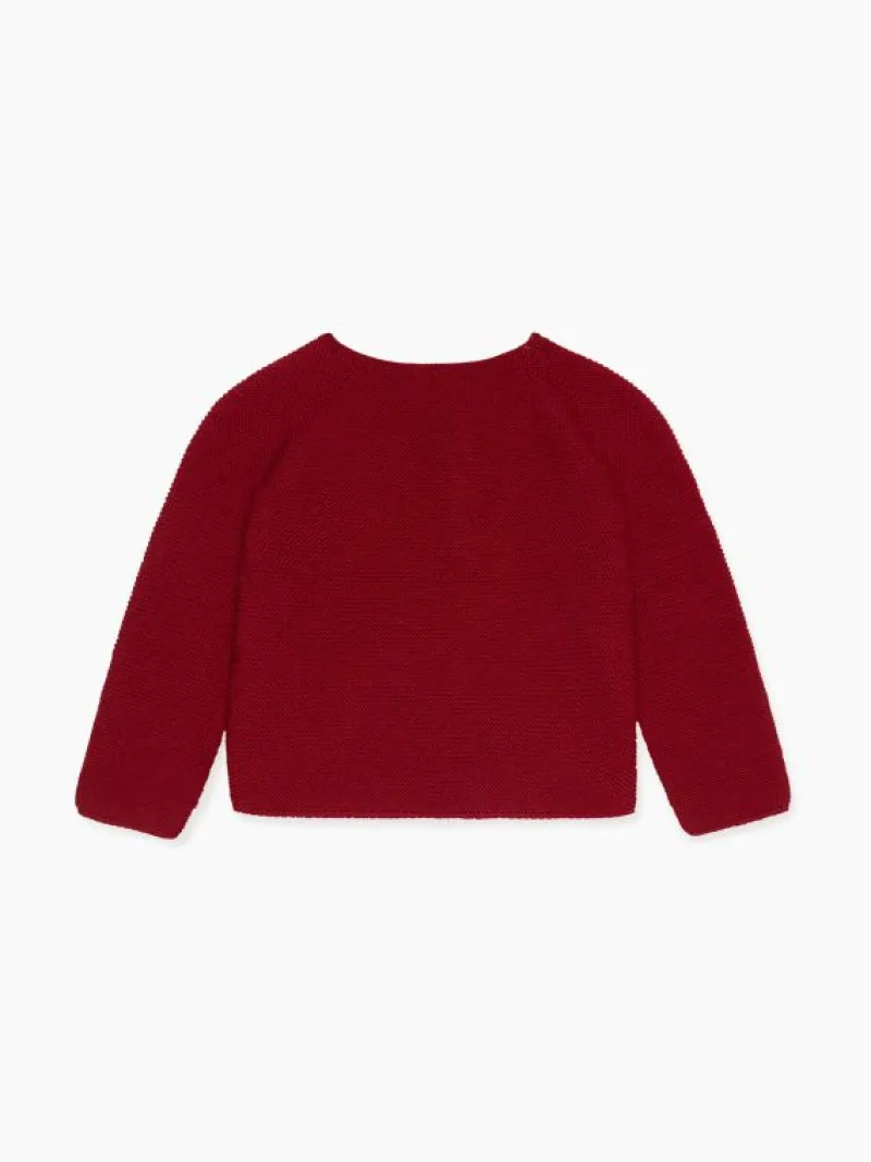 La Coqueta Knitted Clothes & Accessories | Baby Boy^Burgundy Mela Merino Baby Cardigan