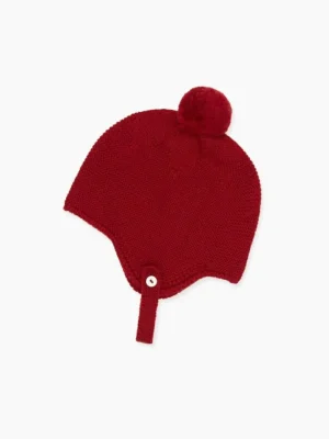 La Coqueta Accessories | Knitted Clothes & Accessories^Burgundy Renta Merino Baby Bonnet