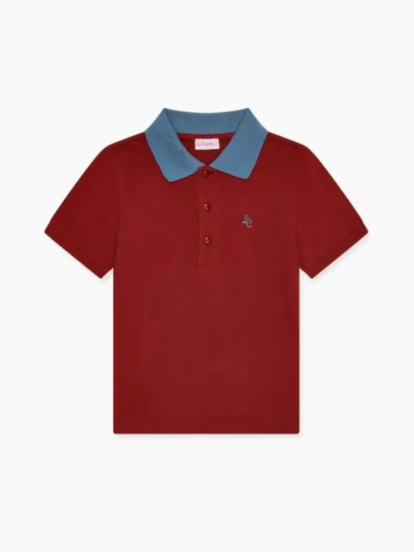 La Coqueta Shirts & Tops^Burgundy Rocco Boy Polo Shirt