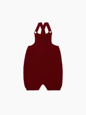 La Coqueta View All | Playsuits, Rompers & Overalls^Burgundy Rubino Merino Baby Knitted Overalls