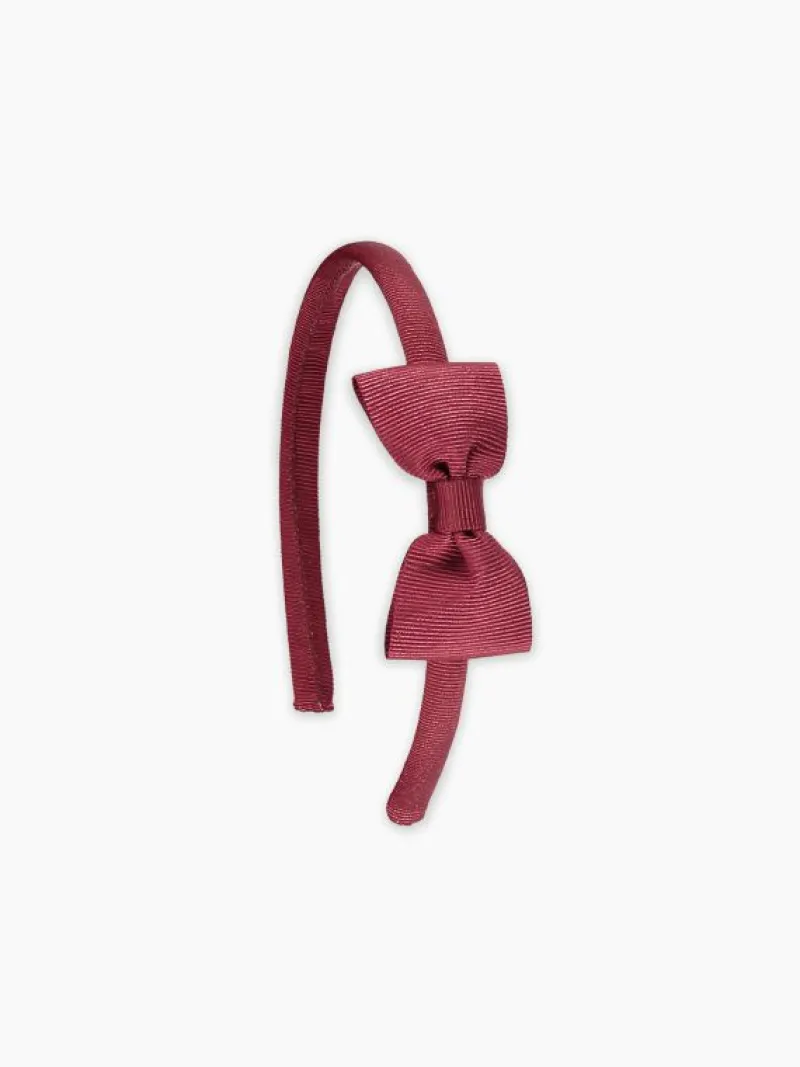La Coqueta View All | Hair Accessories^Burgundy Small Bow Girl Headband
