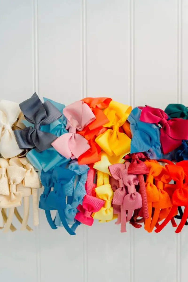 La Coqueta View All | Hair Accessories^Burgundy Small Bow Girl Headband
