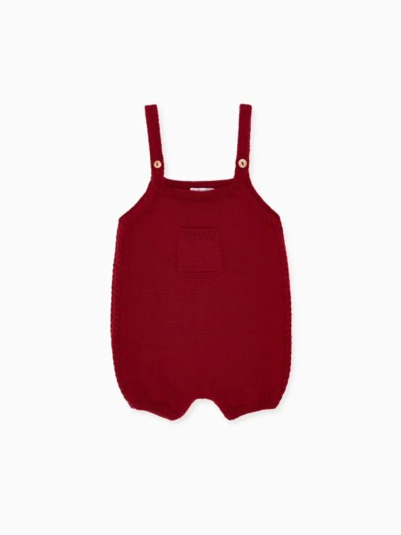 La Coqueta View All | Playsuits, Rompers & Overalls^Burgundy Zavier Merino Baby Overalls