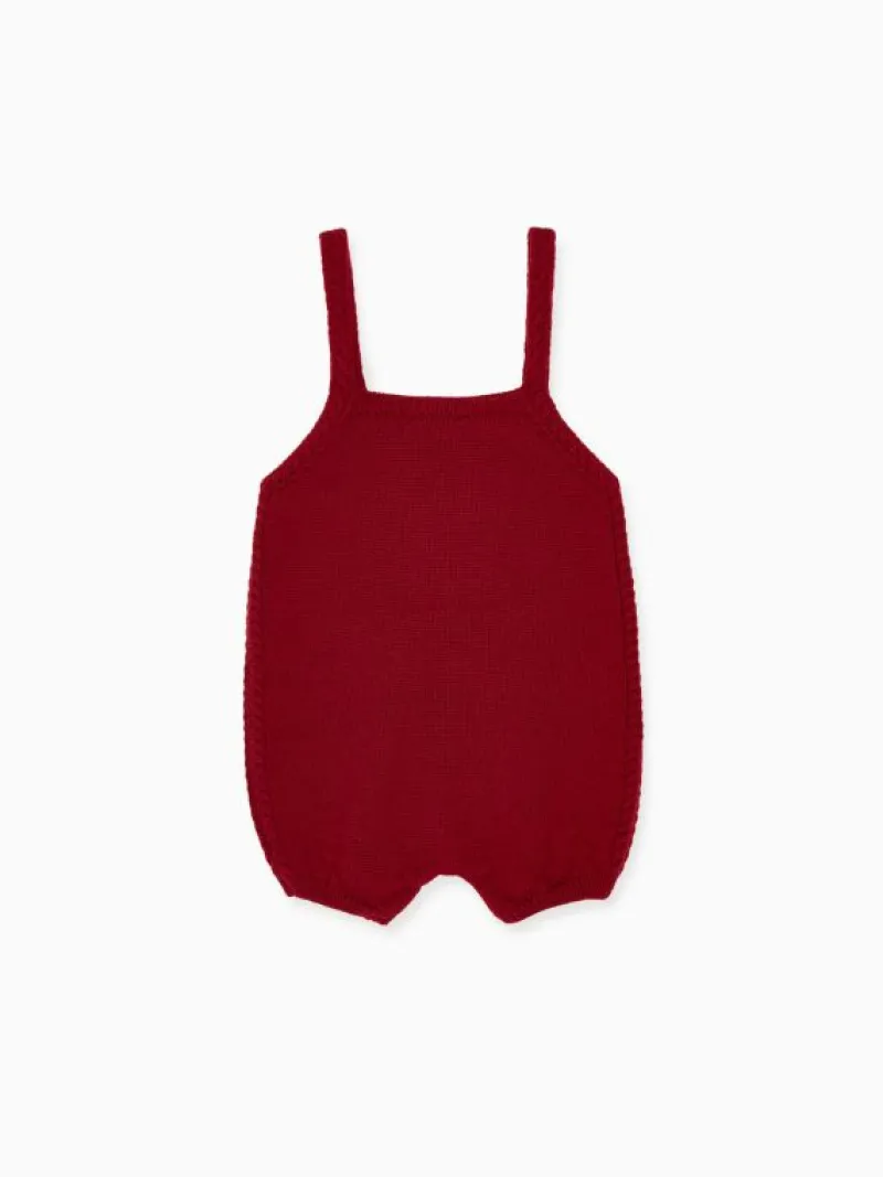 La Coqueta View All | Playsuits, Rompers & Overalls^Burgundy Zavier Merino Baby Overalls
