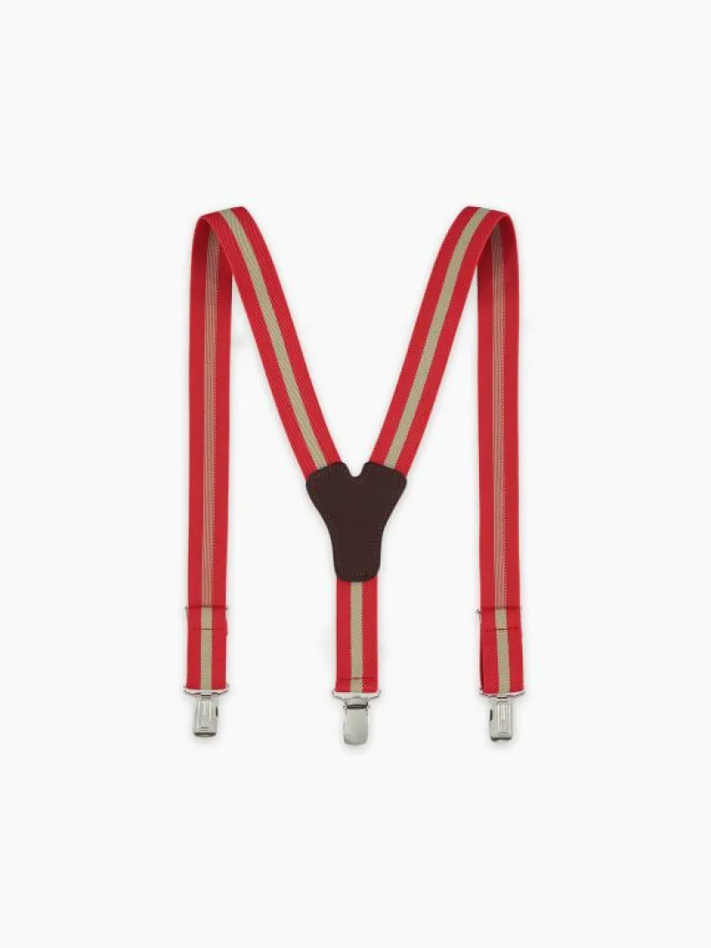 La Coqueta View All | Belts & Braces^Burgundy/Beige Striped Boy Braces