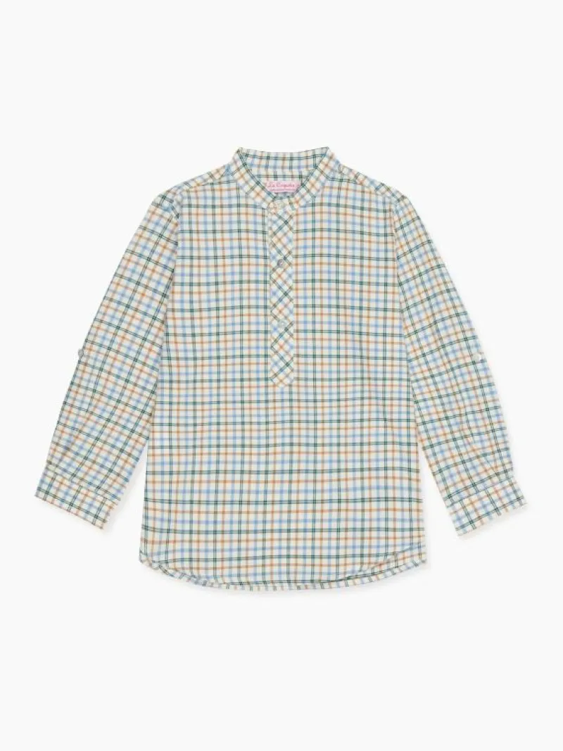 La Coqueta Shirts & Tops^Camel Check Jazmin Long Sleeve Boy Shirt