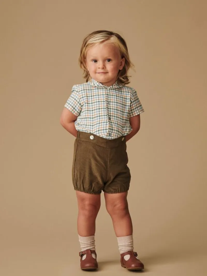 La Coqueta View All | Dresses & Sets^Camel Check Sando Baby Boy Set