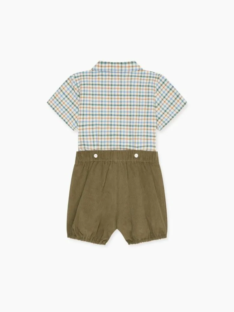 La Coqueta View All | Dresses & Sets^Camel Check Sando Baby Boy Set