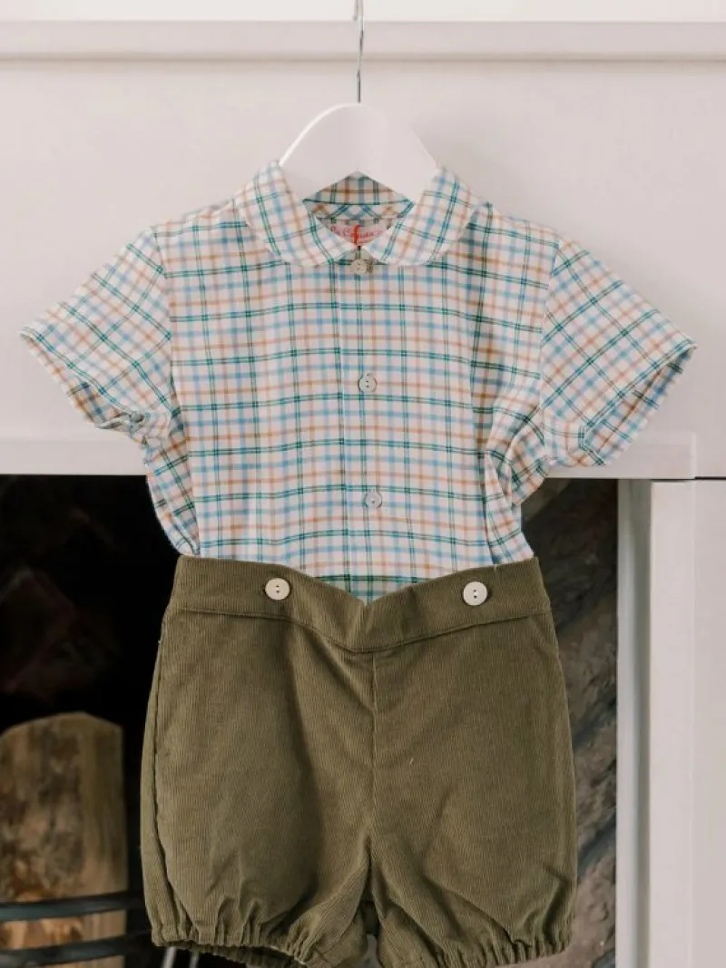 La Coqueta View All | Dresses & Sets^Camel Check Sando Baby Boy Set