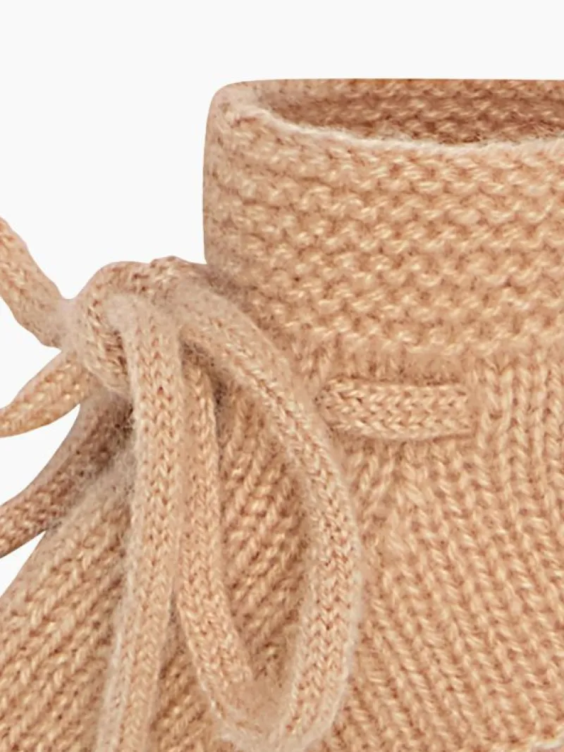La Coqueta Baby Boots | Baby & Toddler Shoes/Baby Boots^Camel Melange Evita Cashmere Baby Booties