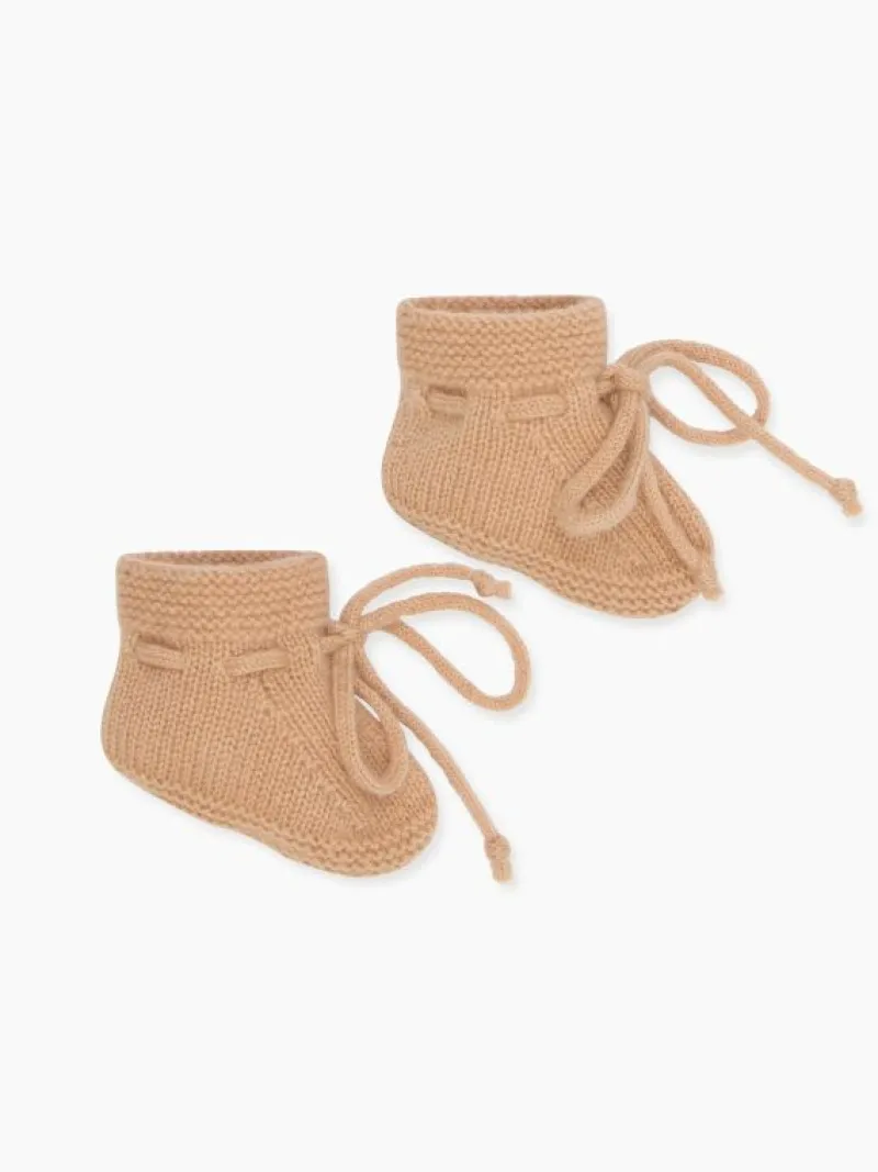 La Coqueta Baby Boots | Baby & Toddler Shoes/Baby Boots^Camel Melange Evita Cashmere Baby Booties