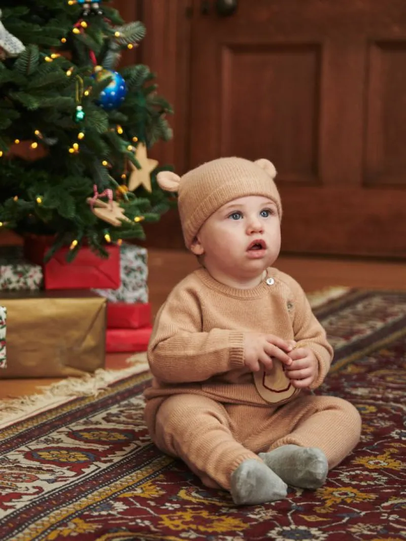 La Coqueta Accessories | Knitted Clothes & Accessories^Camel Melange Gloria Cashmere Baby Hat