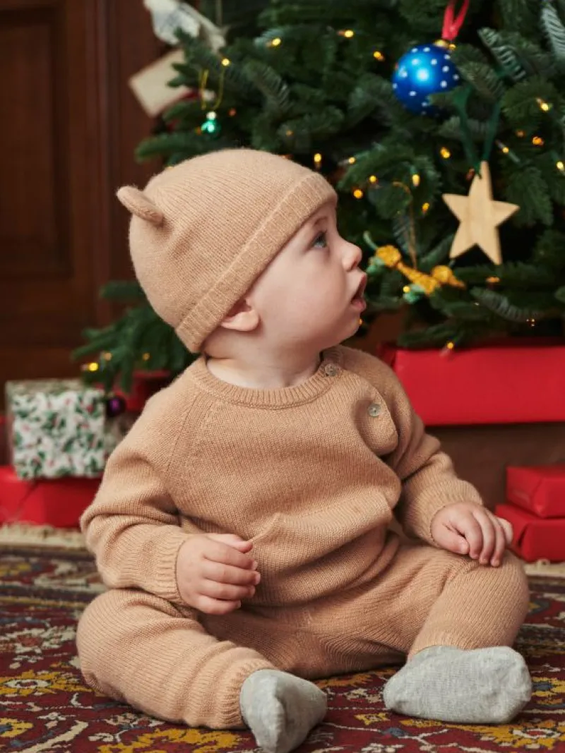 La Coqueta Accessories | Knitted Clothes & Accessories^Camel Melange Gloria Cashmere Baby Hat