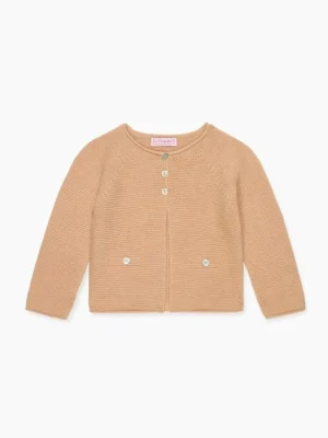 La Coqueta View All | Knitted Clothes & Accessories^Camel Melange Leandra Cashmere Baby Cardigan