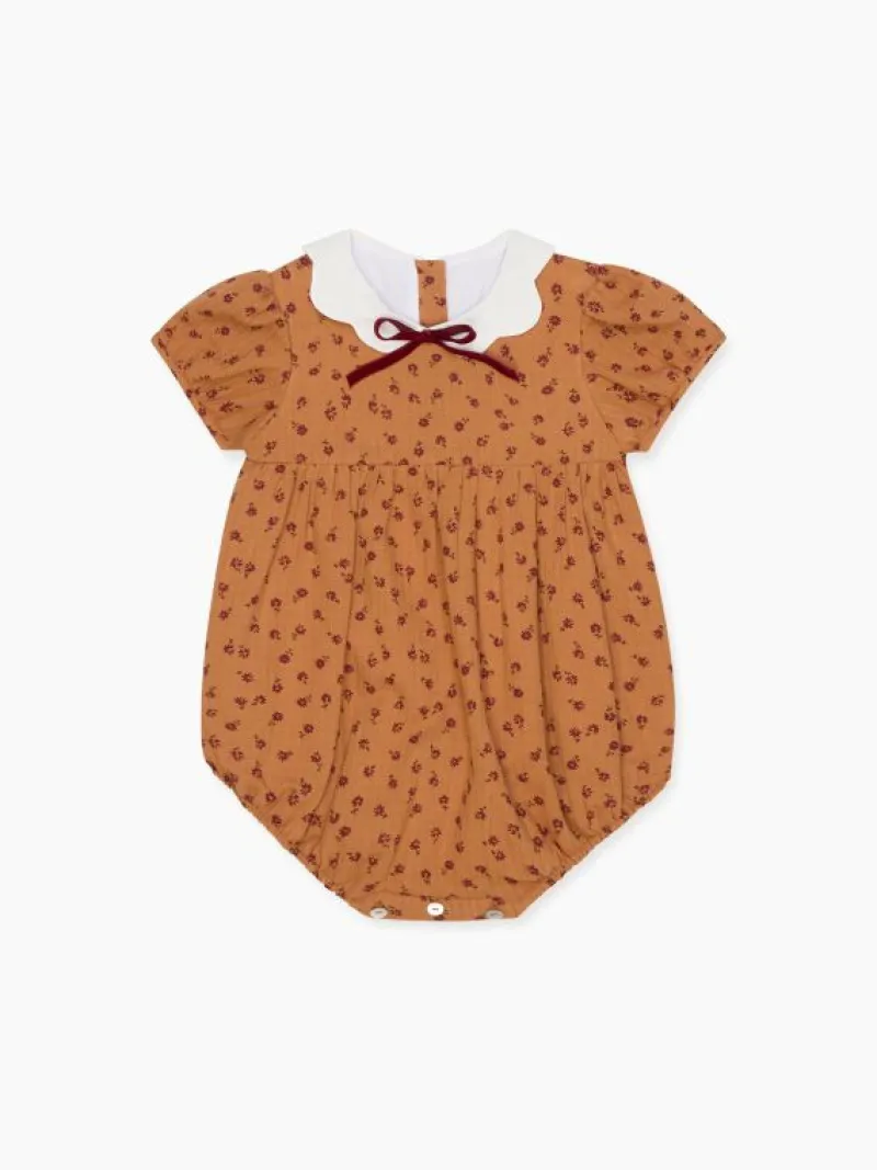 La Coqueta View All | Playsuits, Rompers & Overalls^Caramel Floral Krista Baby Girl Romper