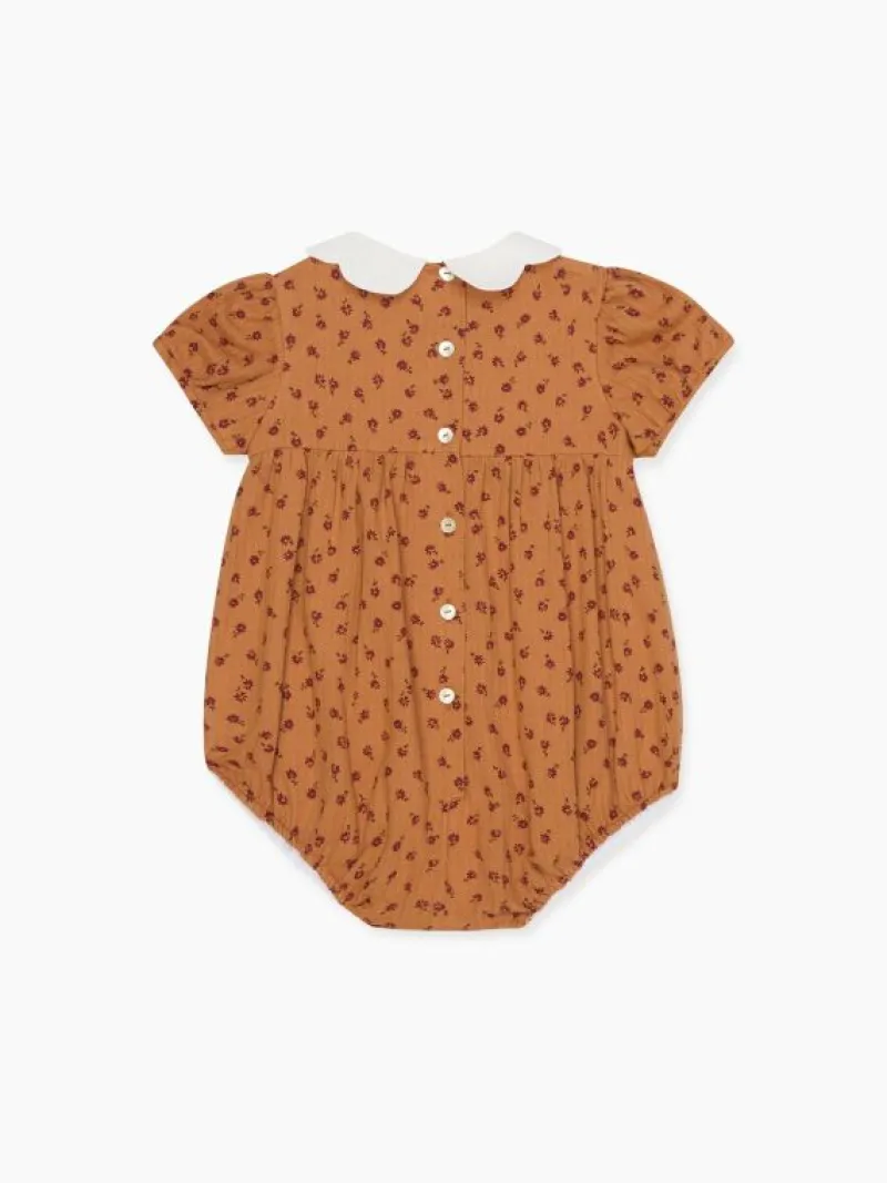 La Coqueta View All | Playsuits, Rompers & Overalls^Caramel Floral Krista Baby Girl Romper