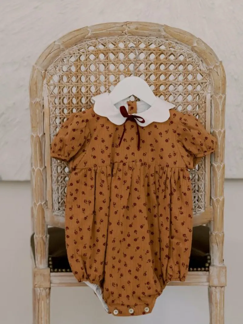 La Coqueta View All | Playsuits, Rompers & Overalls^Caramel Floral Krista Baby Girl Romper