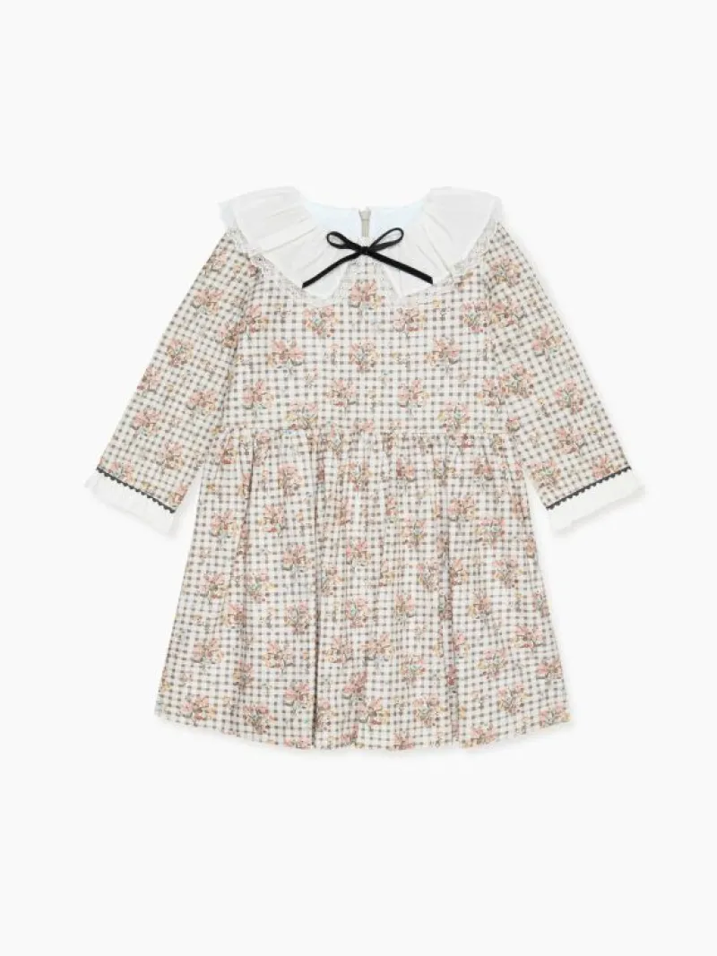 La Coqueta Dresses^Charcoal Gingham Eliza Girl Dress