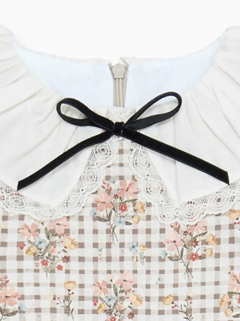 La Coqueta Dresses^Charcoal Gingham Eliza Girl Dress