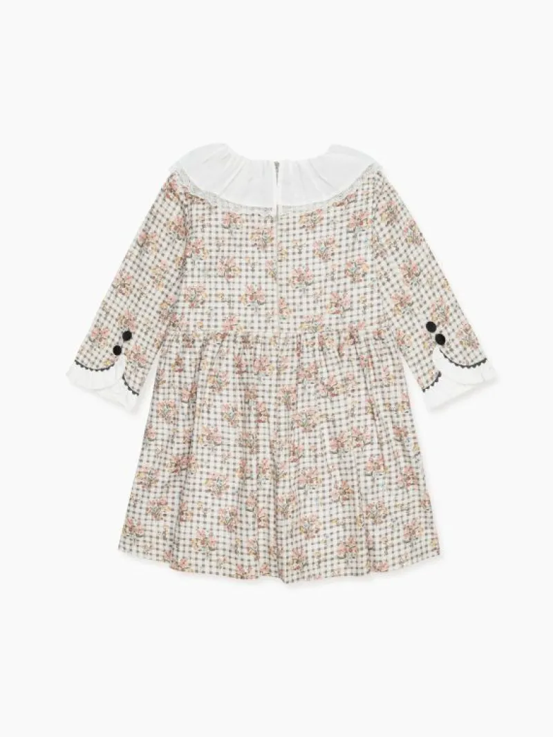 La Coqueta Dresses^Charcoal Gingham Eliza Girl Dress