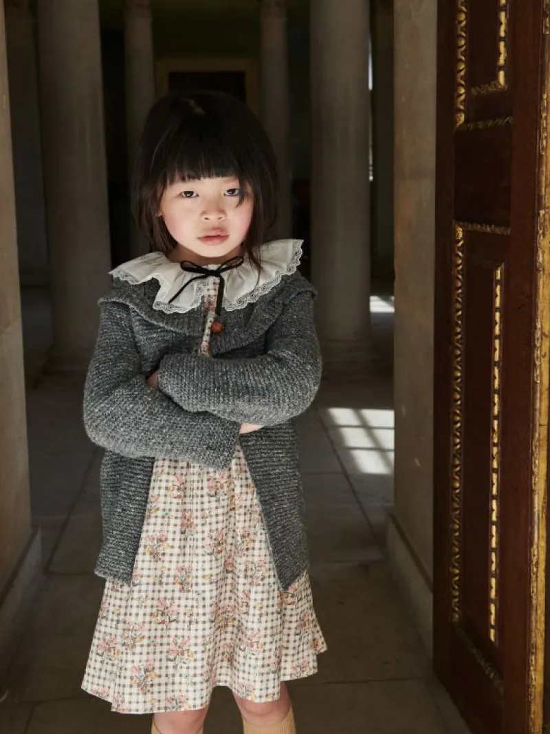 La Coqueta Dresses^Charcoal Gingham Eliza Girl Dress