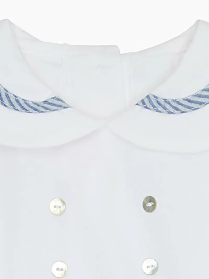 La Coqueta View All | Dresses & Sets^Dark Blue Stripe Antonio Baby Boy Set