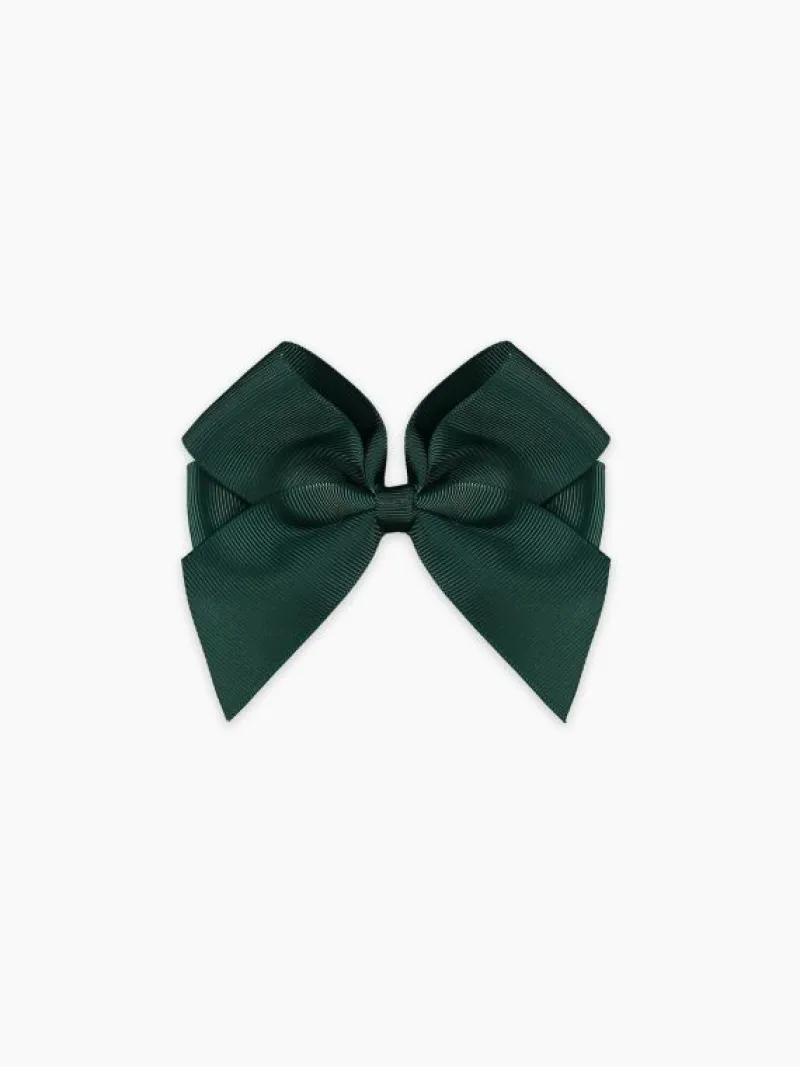 La Coqueta View All | Hair Accessories^Dark Green Big Bow Girl Clip