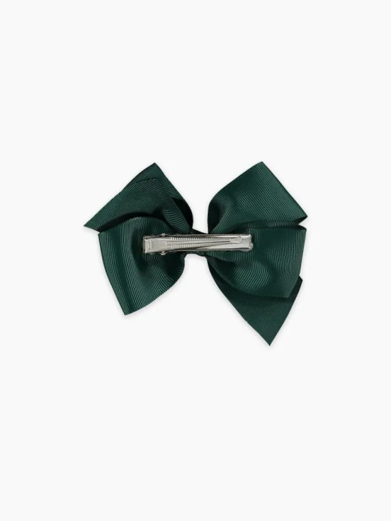 La Coqueta View All | Hair Accessories^Dark Green Big Bow Girl Clip