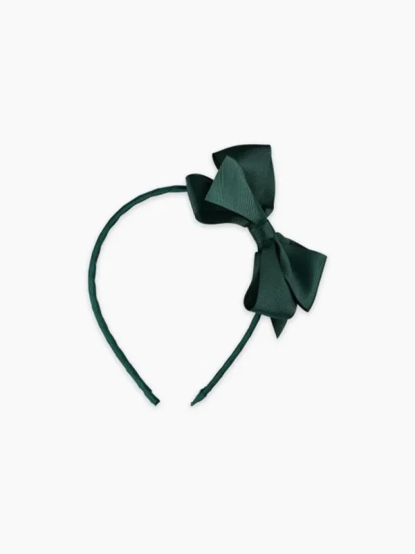 La Coqueta View All | Hair Accessories^Dark Green Big Bow Girl Headband