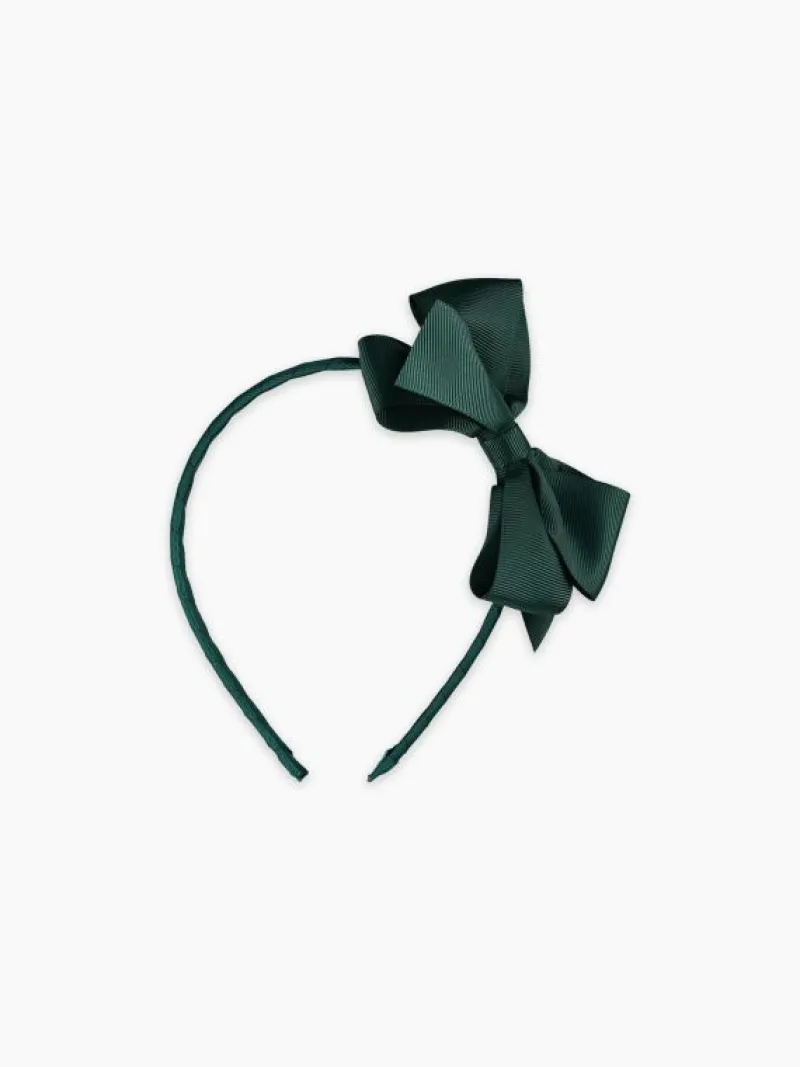 La Coqueta View All | Hair Accessories^Dark Green Big Bow Girl Headband