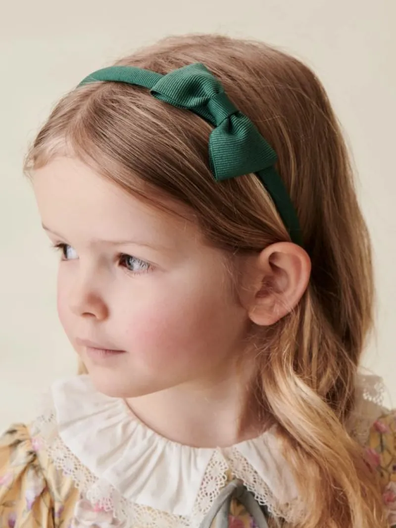 La Coqueta View All | Hair Accessories^Dark Green Big Bow Girl Headband