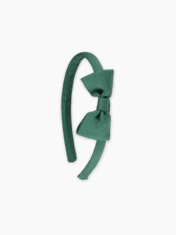La Coqueta View All | Hair Accessories^Dark Green Small Bow Girl Headband
