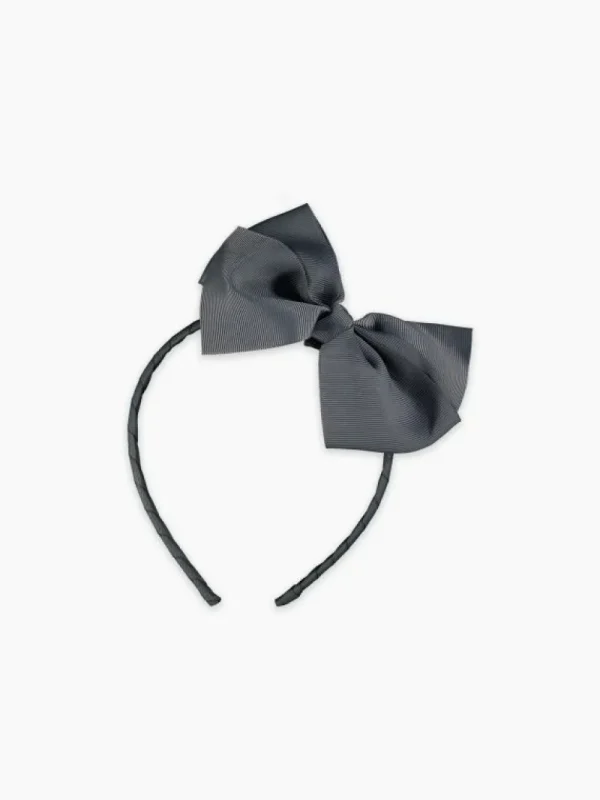 La Coqueta View All | Hair Accessories^Dark Grey Big Bow Girl Headband