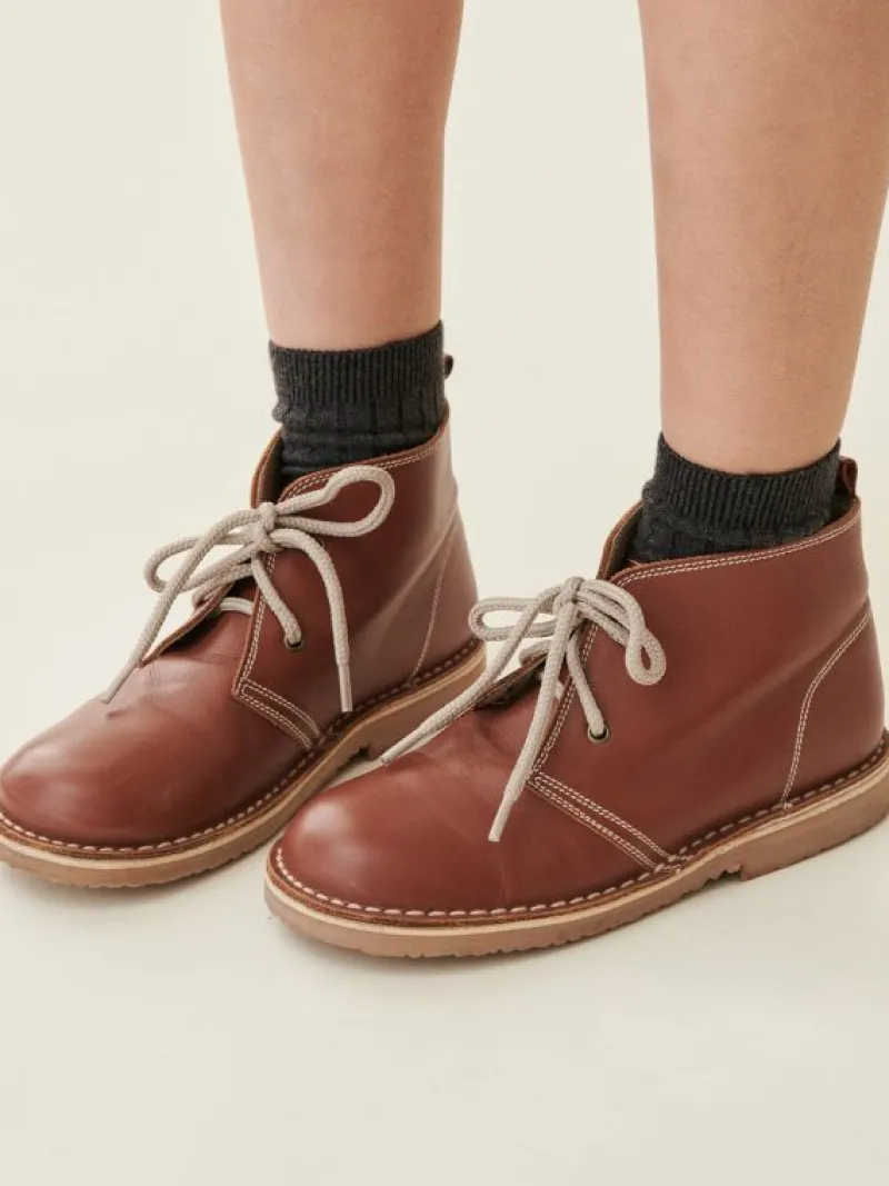 La Coqueta View All | Socks & Tights^Dark Grey Melange Ribbed Short Kids Socks