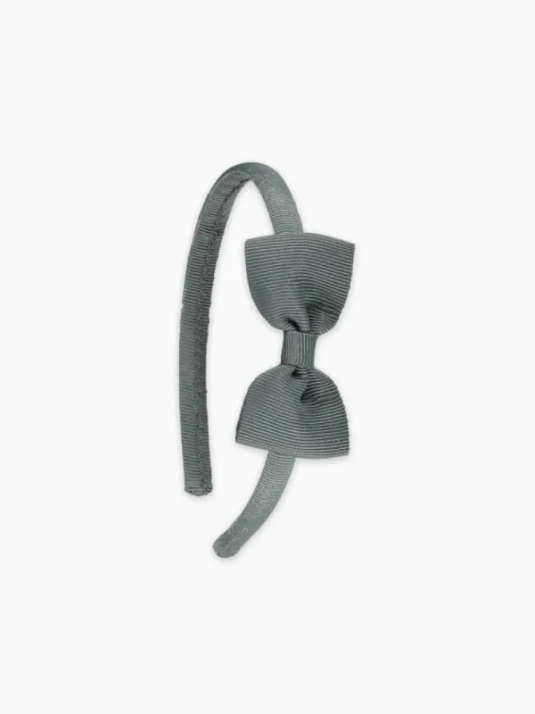 La Coqueta View All | Hair Accessories^Dark Grey Small Bow Girl Headband