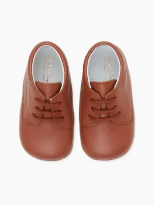 La Coqueta Pre Walker Shoes | Baby & Toddler Shoes/Pre Walker Shoes^Dark Tan Leather Baby Booties