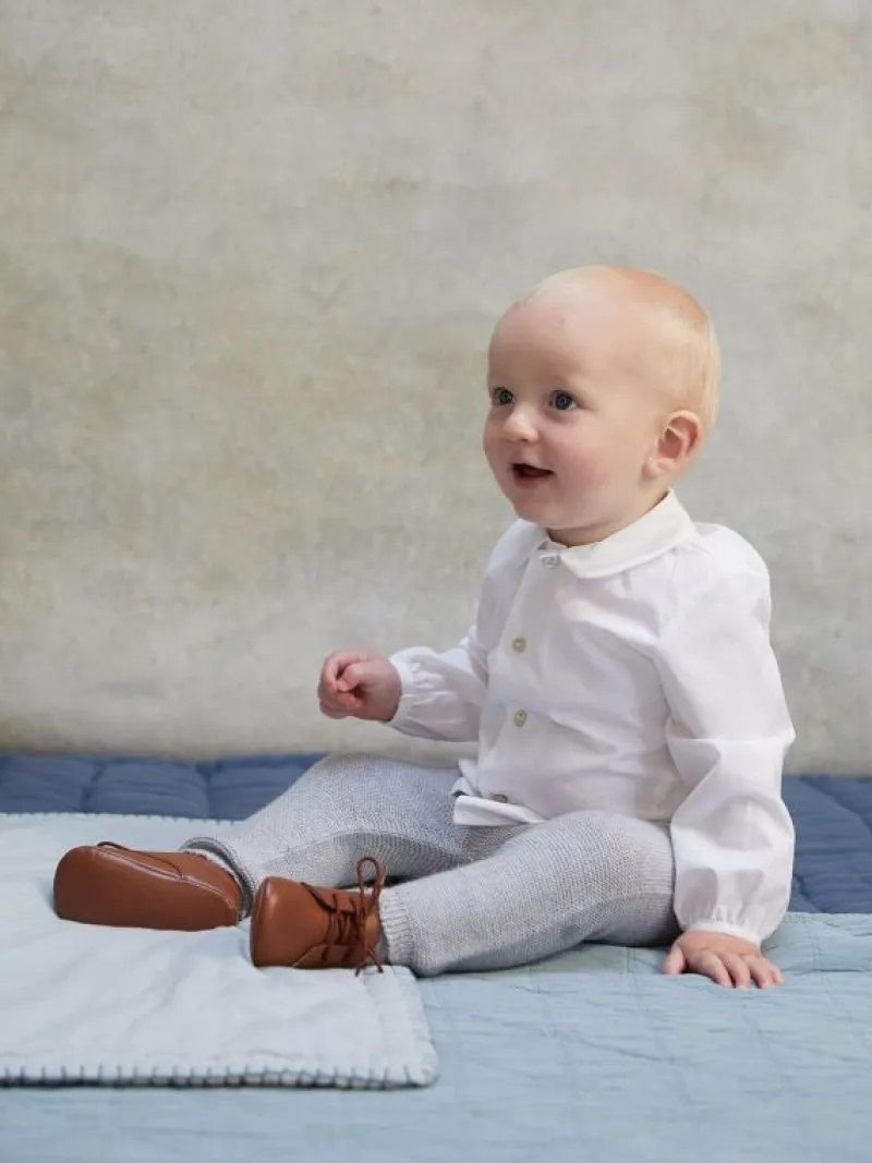 La Coqueta Pre Walker Shoes | Baby & Toddler Shoes/Pre Walker Shoes^Dark Tan Leather Baby Booties