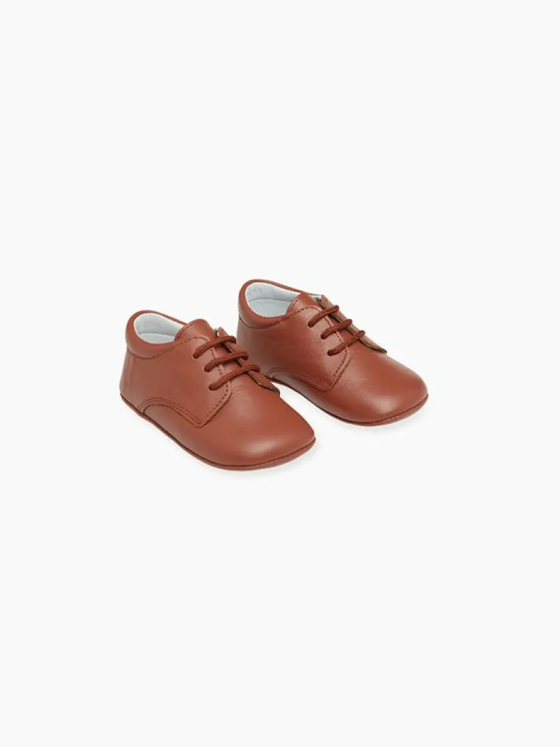 La Coqueta Pre Walker Shoes | Baby & Toddler Shoes/Pre Walker Shoes^Dark Tan Leather Baby Booties