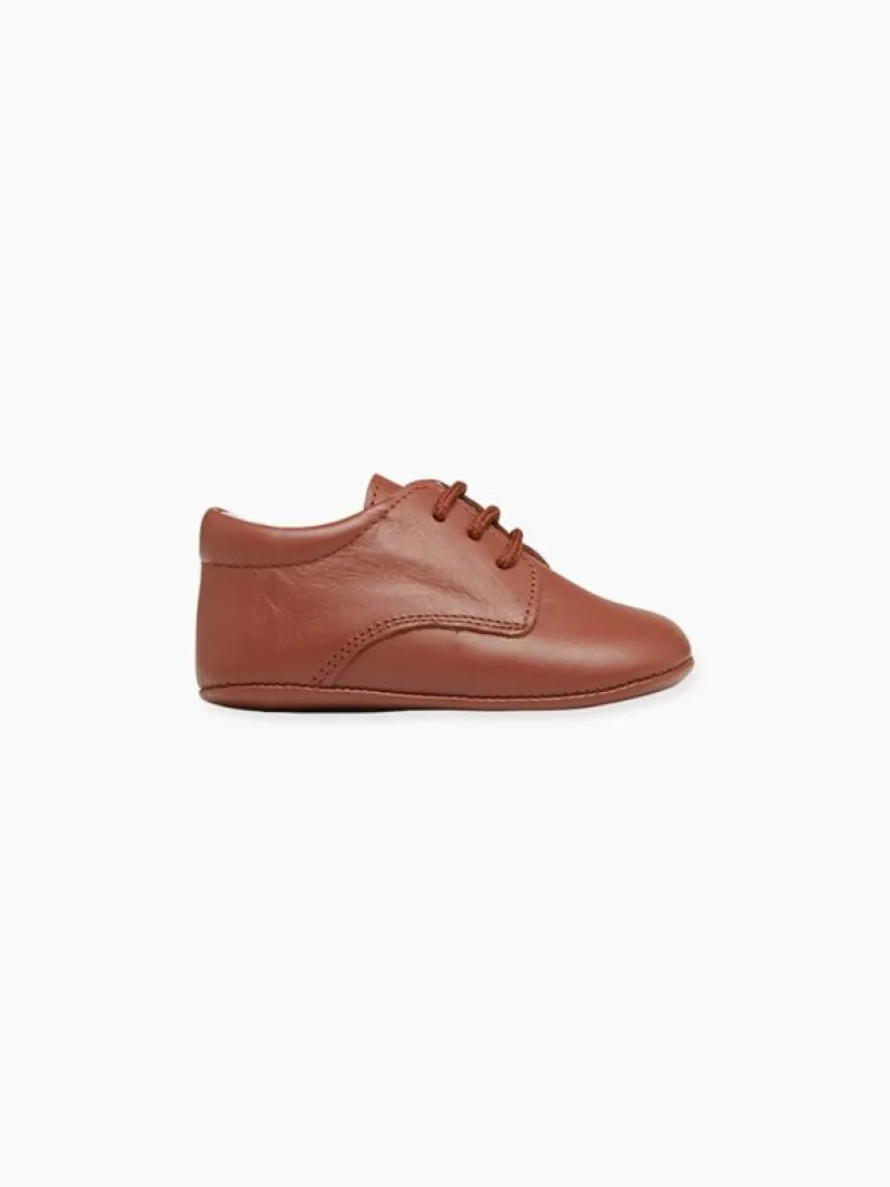 La Coqueta Pre Walker Shoes | Baby & Toddler Shoes/Pre Walker Shoes^Dark Tan Leather Baby Booties