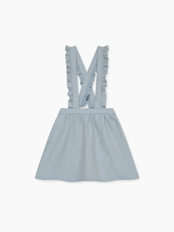 La Coqueta Skirts, Shorts & Culottes^Dusty Blue Agata Girl Pinafore Skirt