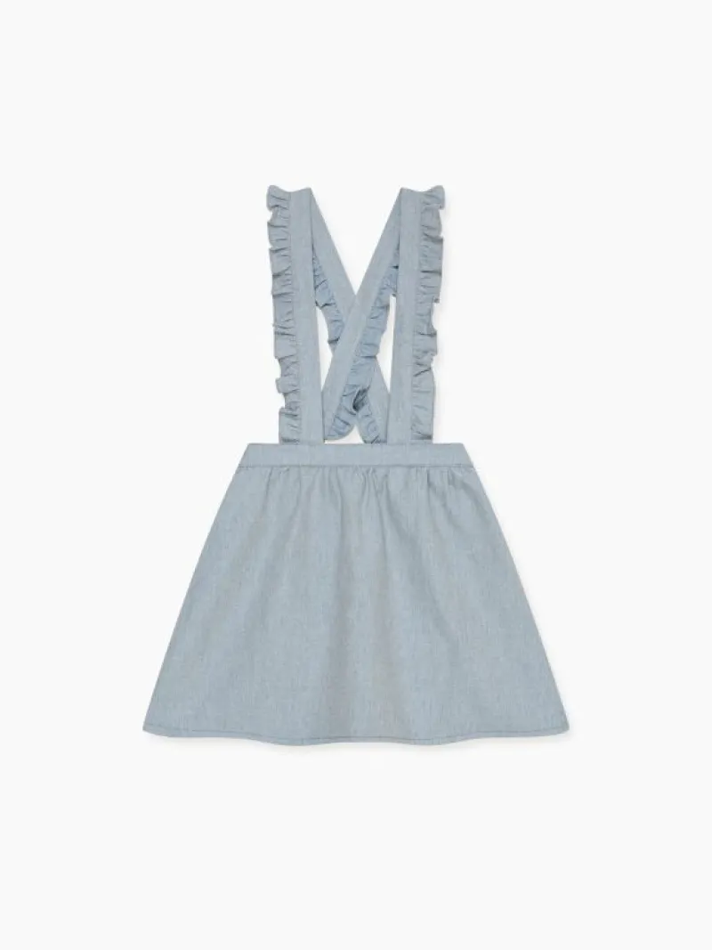 La Coqueta Skirts, Shorts & Culottes^Dusty Blue Agata Girl Pinafore Skirt