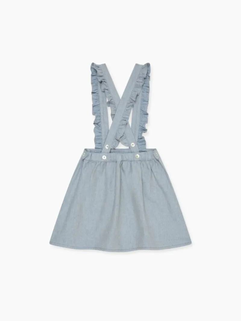 La Coqueta Skirts, Shorts & Culottes^Dusty Blue Agata Girl Pinafore Skirt
