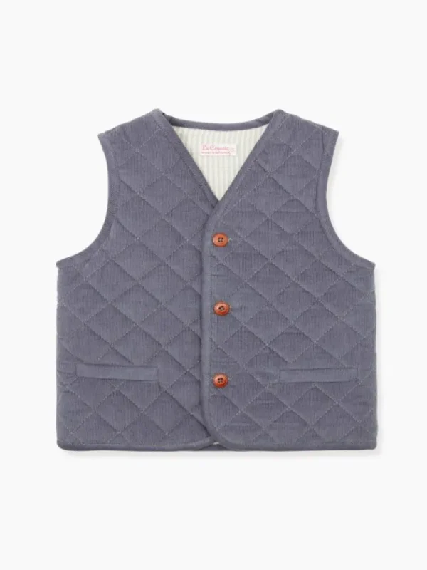 La Coqueta Coats & Jackets | Coats & Jackets^Dusty Blue Caza Kids Corduroy Sleeveless Jacket