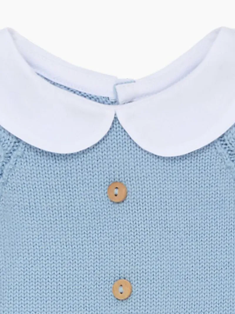 La Coqueta View All | Playsuits, Rompers & Overalls^Dusty Blue Emilio Merino Baby Knitted Jumpsuit