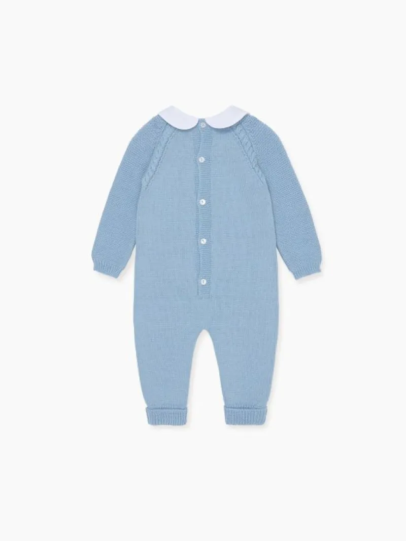 La Coqueta View All | Playsuits, Rompers & Overalls^Dusty Blue Emilio Merino Baby Knitted Jumpsuit