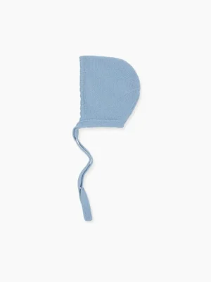 La Coqueta Accessories | Bonnets, Booties & Blankets^Dusty Blue Olfa Merino Baby Knitted Bonnet