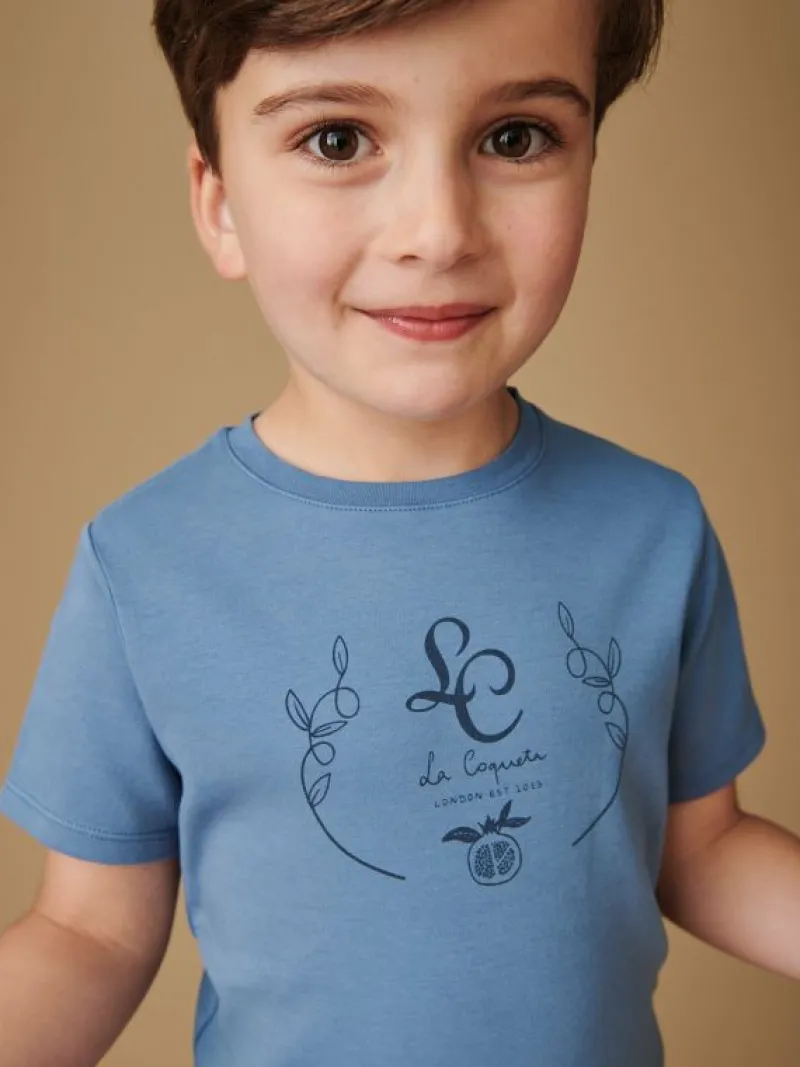 La Coqueta Shirts & Tops | Shirts & Tops^Dusty Blue Rafael Kids T-Shirt