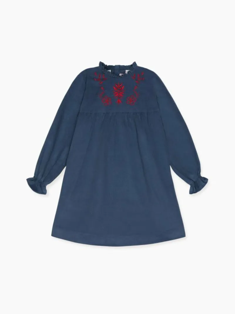 La Coqueta Dresses^Dusty Blue Roberta Girl Empire Dress