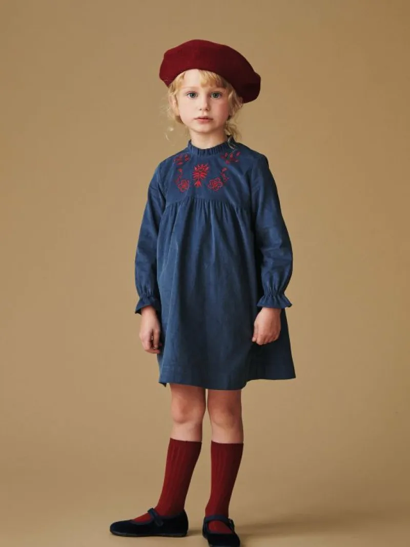 La Coqueta Dresses^Dusty Blue Roberta Girl Empire Dress