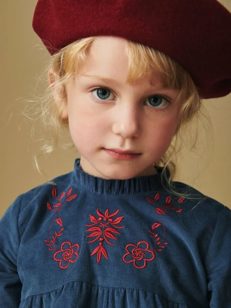 La Coqueta Dresses^Dusty Blue Roberta Girl Empire Dress